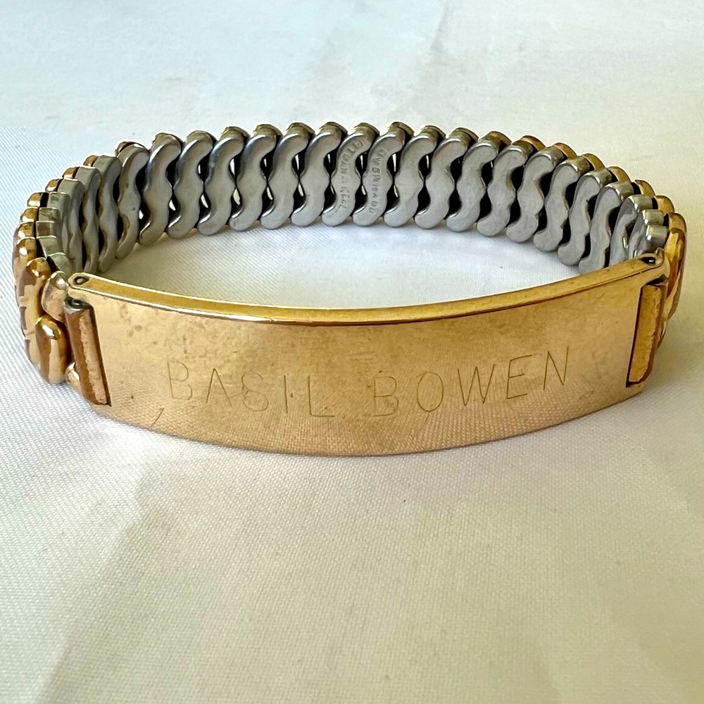 Vtg WWII Era Sweetheart Expansion Bracelet ID Style Pitman & Keeler Engraved EUC